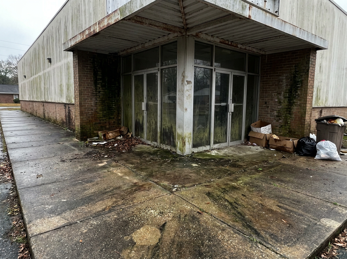 Commercial pressure washing before