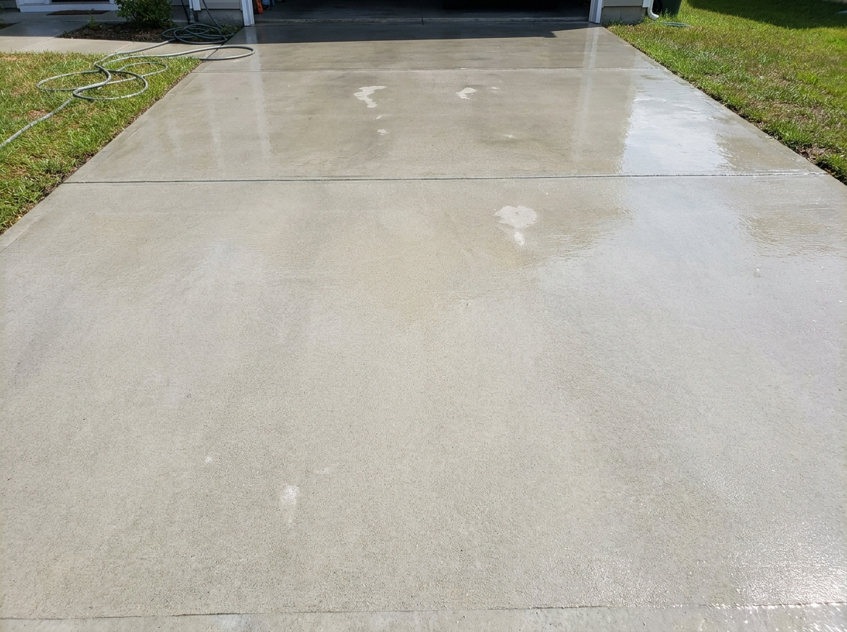 Driveway and concrete cleaning after