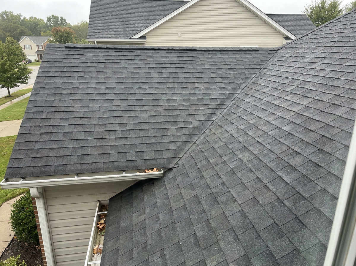Roof soft washing after